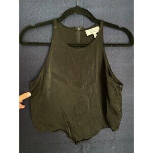 Stockholm Atelier & Other Stories Black Cropped Satin Tank Top - SIZE 4 -